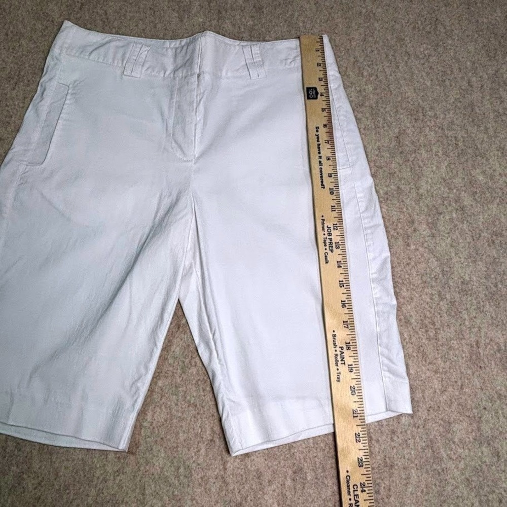 Bette & Court Golf Shorts Womens 10 White Cotton Bermuda Preppy Coastal Classic - Picture 7 of 10